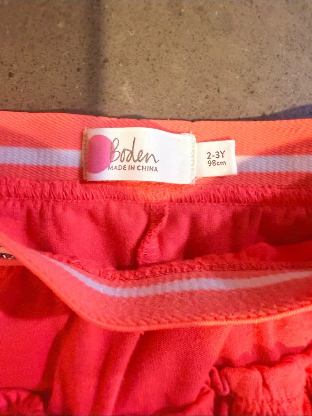 Mini Boden Coral Pink Tiered Ruffle Mini Skirt with Glitter Waistband